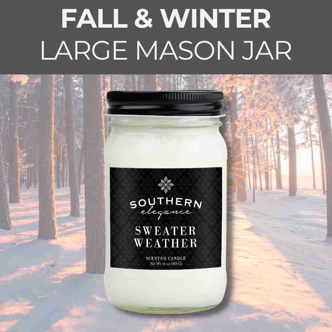 Fall & Winter Scents: Large Mason Jar Candle - Southern Elegance