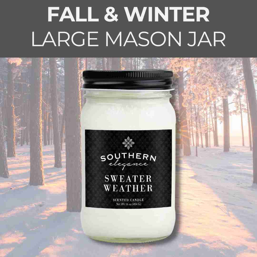 Large Mason Jar: Fall & Winter Scents Candle